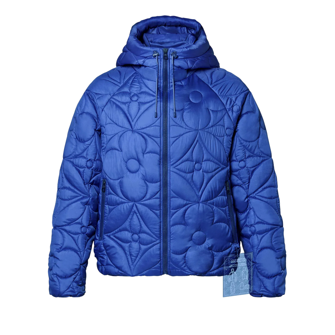LOUIS VUITTON 'QUILTED FLOWER' BLUE REVERSIBLE PUFFER JACKET