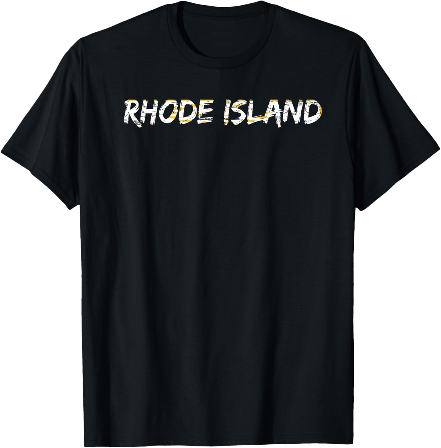Camiseta con la bandera de Rhode Island, Negro -, Pequeña