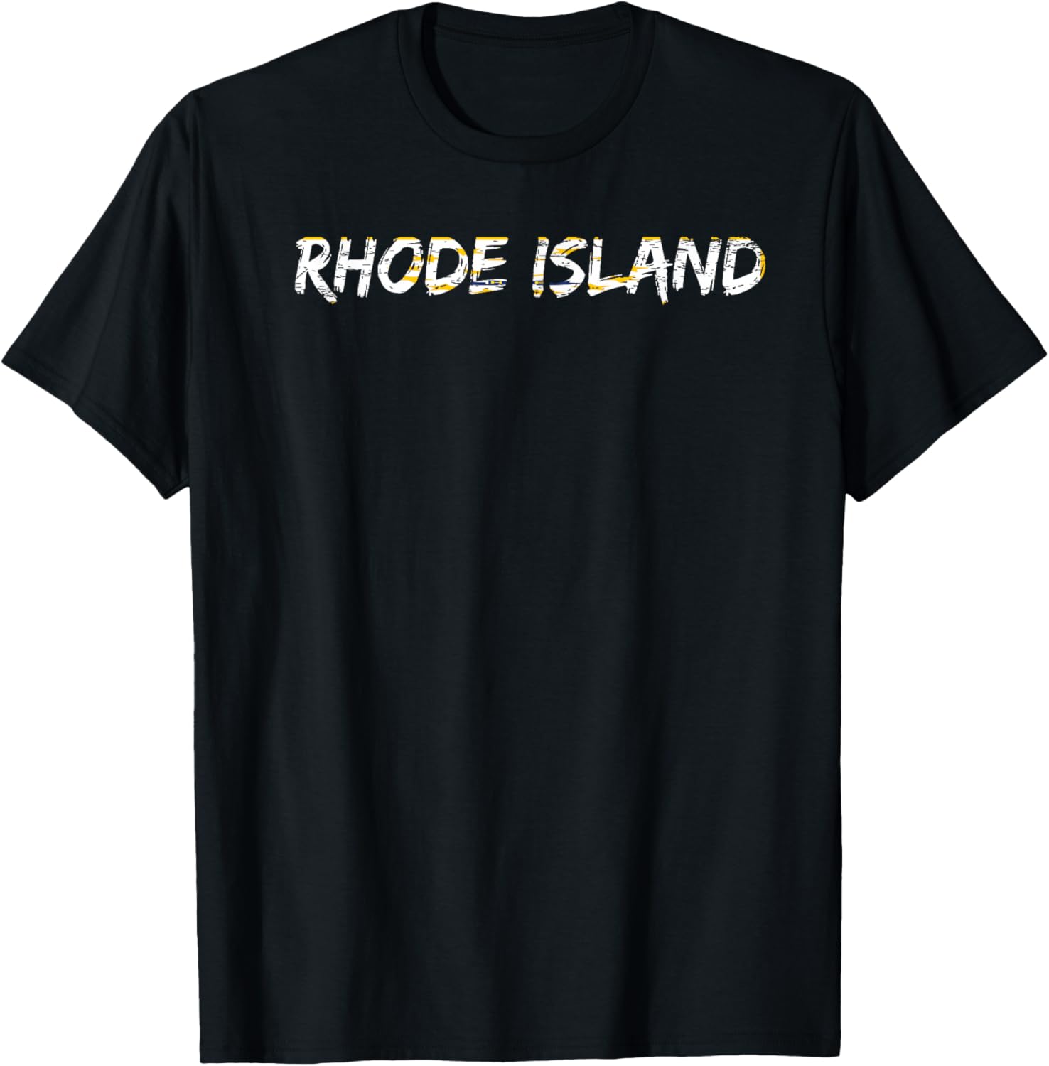Camiseta con la bandera de Rhode Island, Negro -, Pequeña