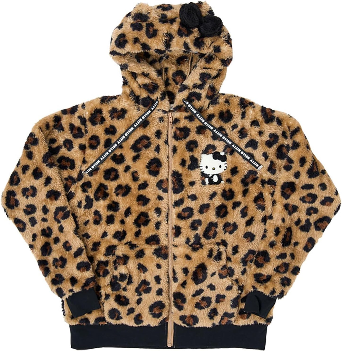 Sanrio Hello Kitty Zip Up Boa Hoodie, Brown 295922