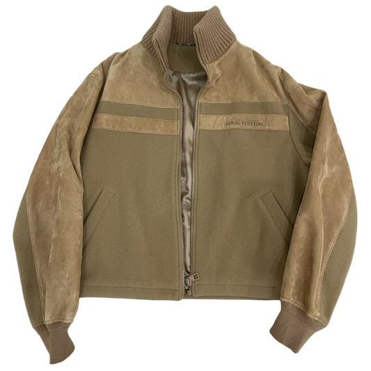 LOUIS VUITTON 'CAMEL SUEDE' ZIP UP TEDDY JACKET