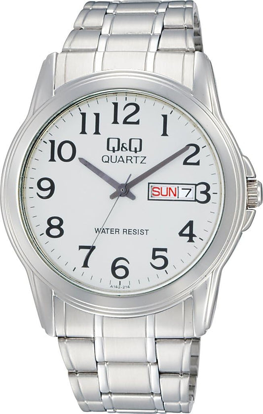 Citizen Q&Q Analog Wristwatch, Waterproof, Date and Day of the Week, silver1, watch