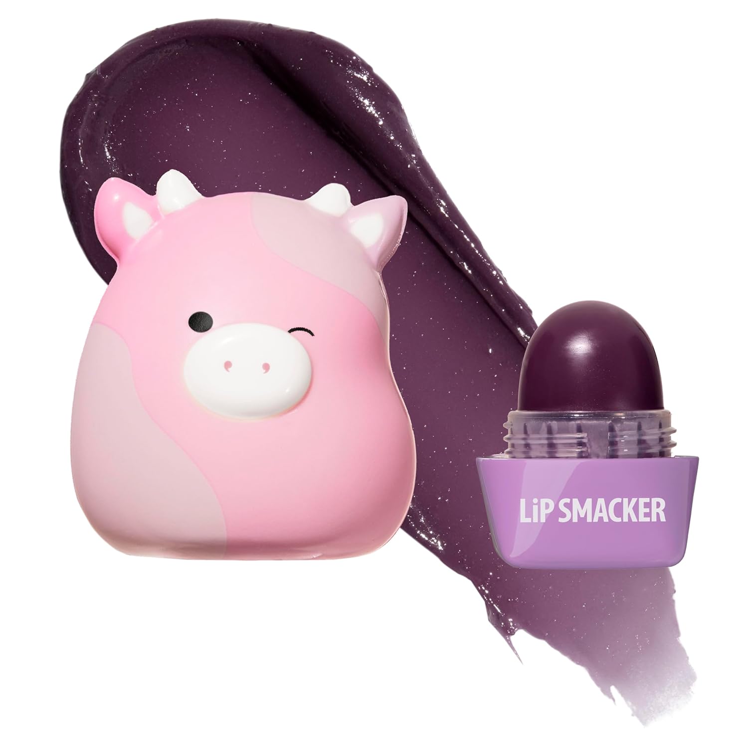 Lip Smacker Squishmallows - Bálsamo labial hidratante, divertido y suave y esponjoso, parte superior coleccionable, hidrata y suaviza - Patty