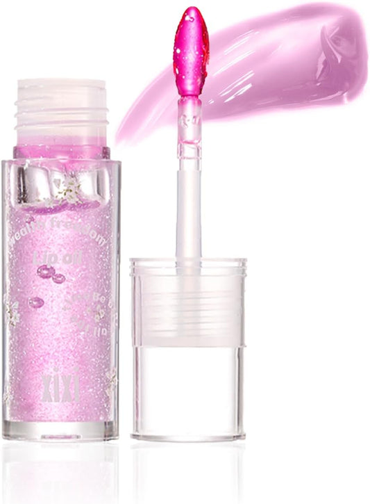 Lip Gloss, Waterproof Moisturizing Effect, Tintrip, Glossy Color, Portable Mirror, Pink, Coral, Clear, Set of 6 Colors, #1 Light Pink