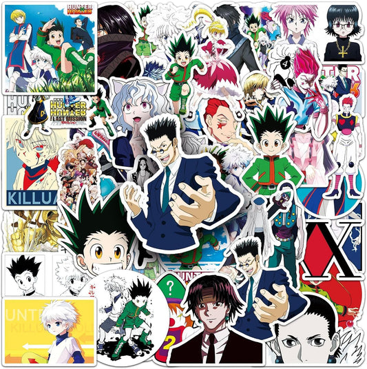50 Piece Hunter x Hunter Sticker Collection Sticker Set Anime Cartoon Stickers Cute Notebook Stickers for Children Waterproof PVC Stickers Character Goods Surroundings Popular Picture Pasting Gift DIY