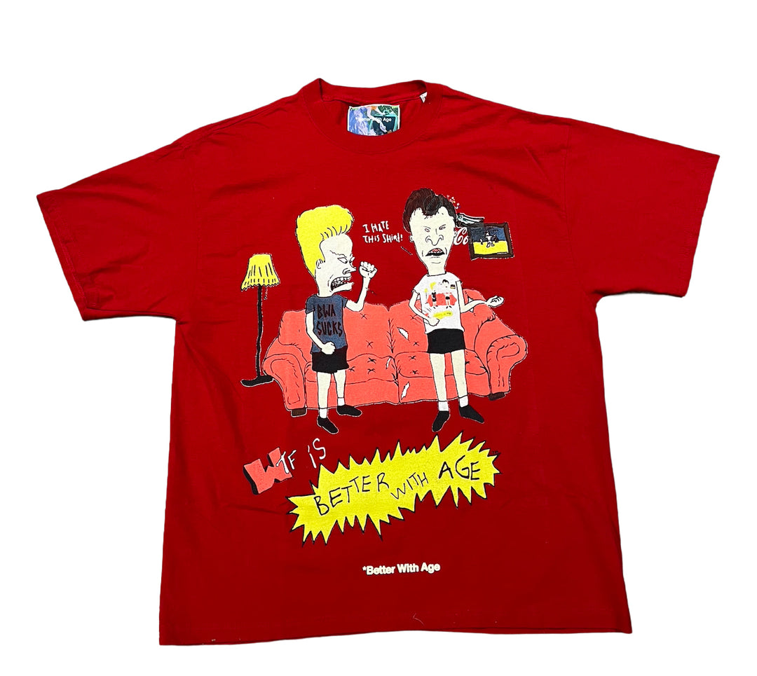 *BETTER WITH AGE 'BEAVIS AND BUTTHEAD' RED TEE