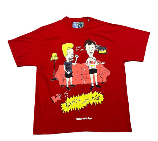 *BETTER WITH AGE 'BEAVIS AND BUTTHEAD' RED TEE
