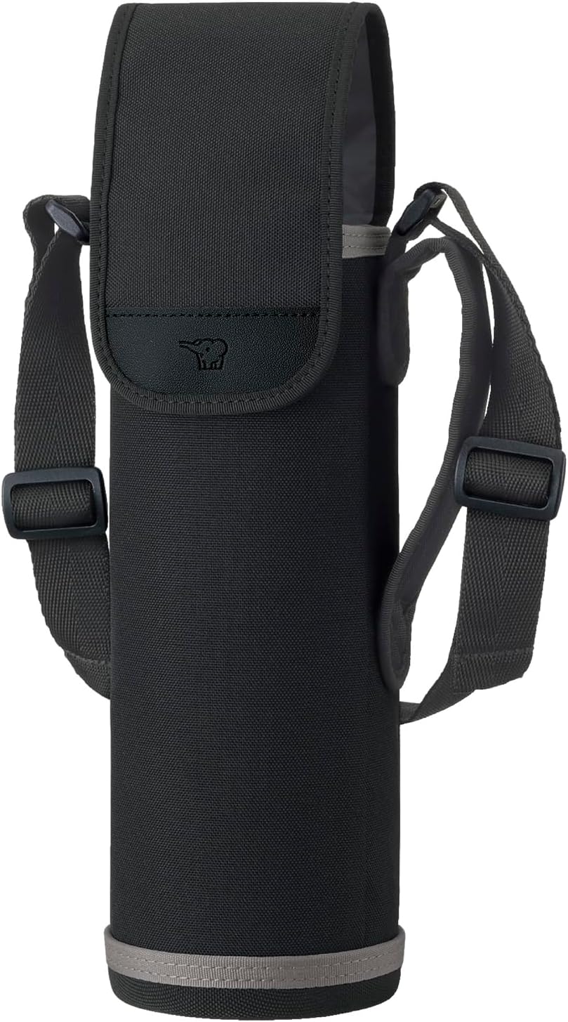 Zojirushi Mahobin Water Bottle Cover for 950ml Shoulder Strap with Handle Machine Washable with Name Tag Stainless Steel Bottle Cover Black MC-EA05-BA