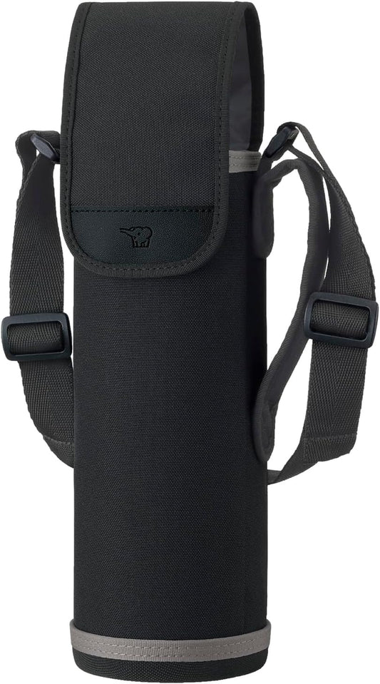 Zojirushi Mahobin Water Bottle Cover for 950ml Shoulder Strap with Handle Machine Washable with Name Tag Stainless Steel Bottle Cover Black MC-EA05-BA