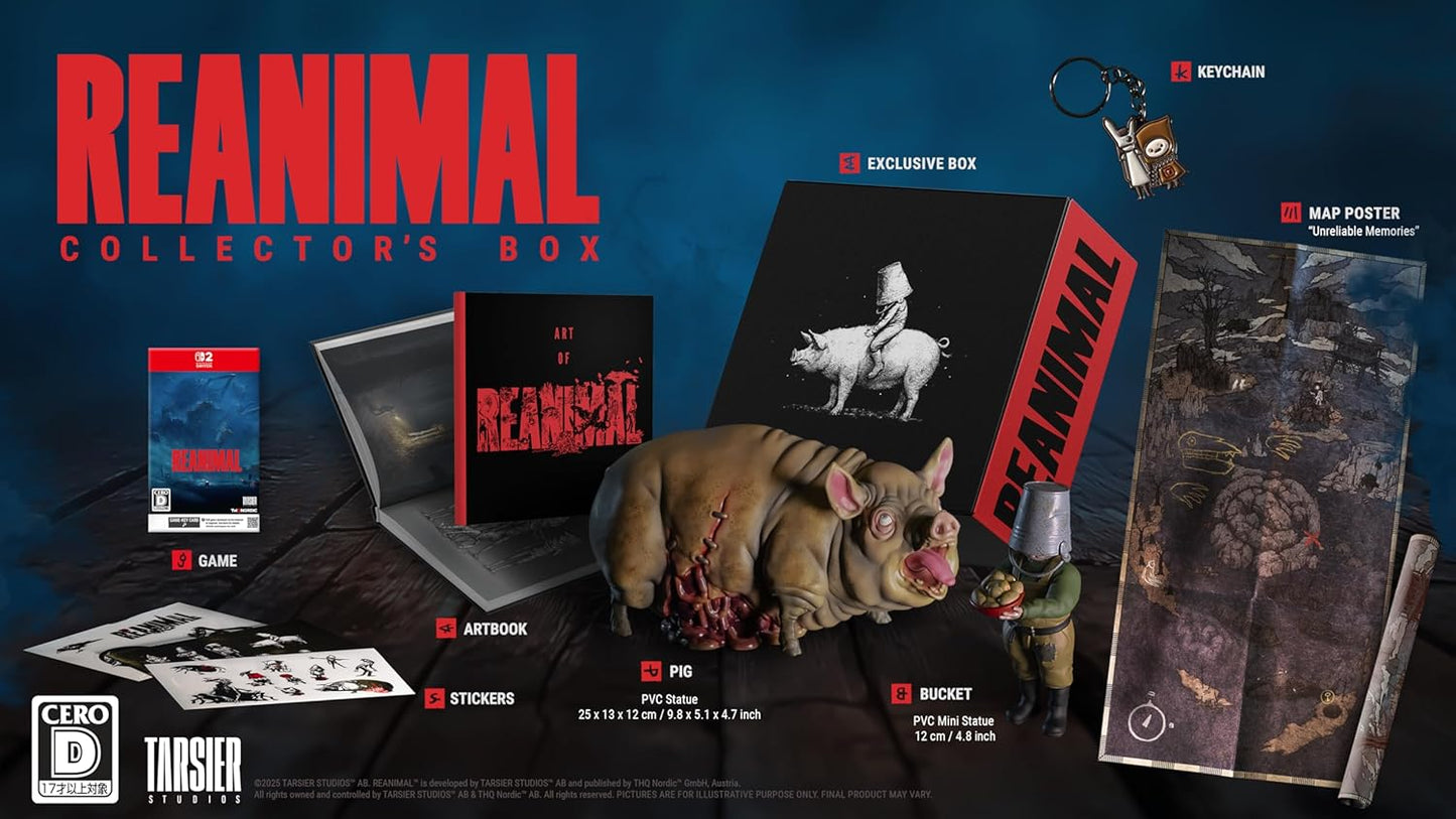 REANIMAL COLLECTOR'S BOX(リアニマル コレクターズボックス) -Switch2 【特典】PIGフィギュア、BUCKETフィギュア、メタルキーホルダー、マップポスター、アートブック、ステッカー3シート、限定コレクターズボックス 同梱