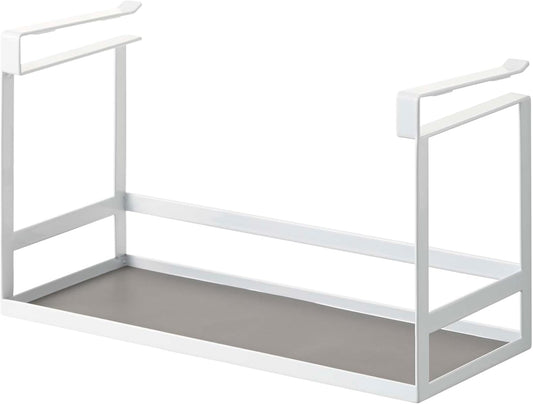 Yamazaki 2466 Under Cabinet Seasoning Rack, White, Approx. W 12.0 x D 4.9 x H 7.1 inches (30.5 x 12.5 x 18 cm), Tower Kitchen Rack, Hanging Shelf