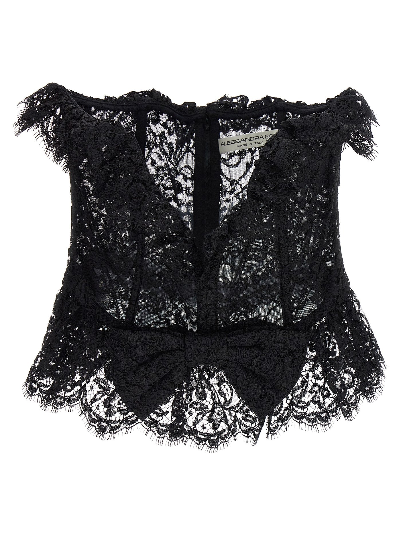 Alessandra Rich Lace Bow Bustier Top - Image 1