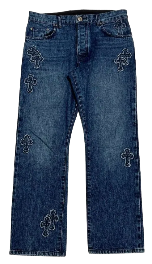 CHROME HEARTS '17 DENIM PATCH' JEANS