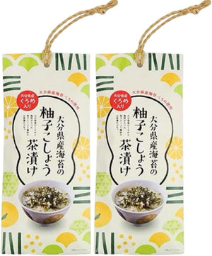 Set of 2 Bags: Oita Prefecture Krome & Seaweed Yuzu Pepper Chazaku, 5 Servings x 2 Bags, Spicy Ochazule, Souvenir, Liquor Shime