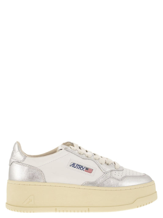 Autry Medalist Platform Leather Trainers - Image 1