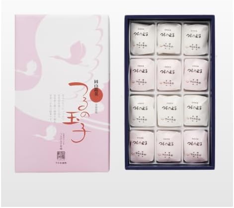 Tsuru Tamago Honpo Okayama Meika Vine Eggs, 12 Pieces (Marshmallow/Manju), Legacy Sweets, Souvenir, Gift, Okayama, Individual Packaging