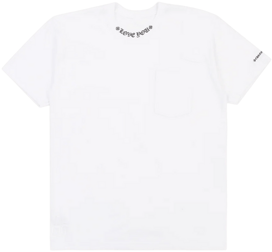 CHROME HEARTS 'LOVE YOU' COLLAR LOGO WHITE TEE