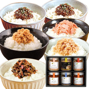 Niigata Ogawaya Rice Companion (Set of 6, Gororororo Echigo Meat Miso 2 Moist Seafood Sprinkles, Sake Chazules, Red Sake, Roasted Biscu), Gift Present, Order, Room Temperature, Thank You, Congratulations