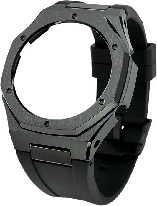 Casioak 改造キット 八角形ステンレススチール腕時計ベゼルとフッ素ゴムストラップ Casio G-SHOCK GA-B2100/GA-2100/GA-2110用