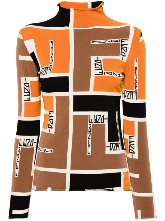 Fendi フェンディプリントハイネックトップ - Image 1