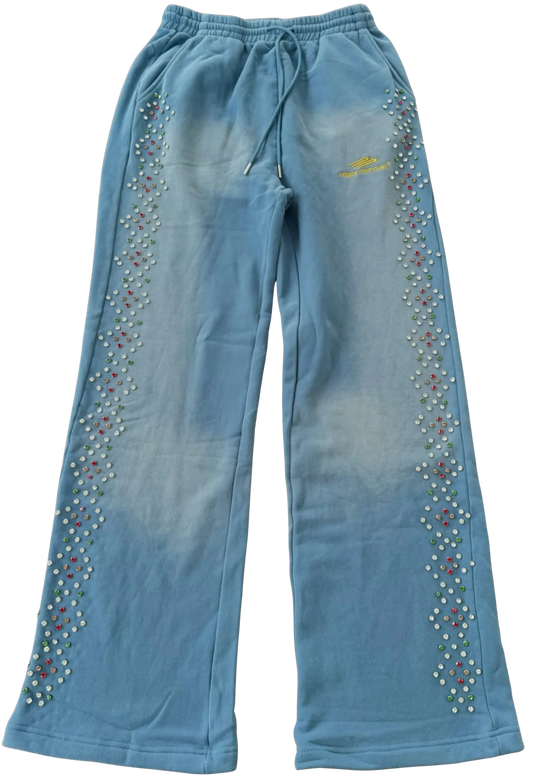 HAPPY MEMORIES DON'T DIE HMDD 'BLUE' CRYSTAL SWEATPANTS