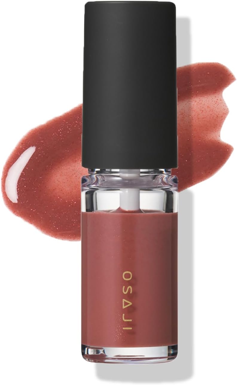 OSAJI Nuance Lip Gloss "3D Lips/Protects Against Dryness Sensitive Skin Lip Protection Layering Beautiful Color Glossy Transparency 1.6 oz (4.5 g) /08 Aruhi (One Day)