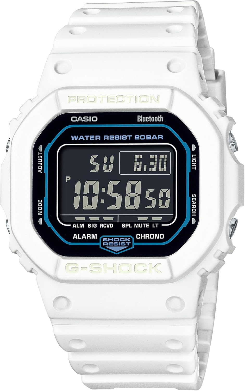 Casio DW-B5600SF-7 Men's Sci-fi World Sci-fi Smartphone Link White Black Wristwatch, white