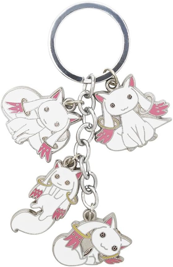 Magical Girl Madoka☆Magica Kyubey Keychain, Cosplay Anime Tool, Lightweight, Small Item, Fashion Accessory, Halloween, Christmas Gift