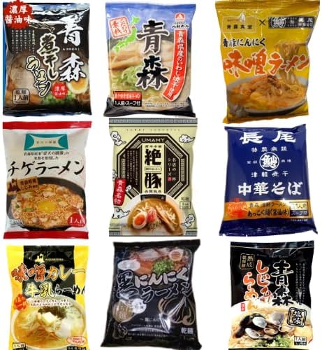 Aomori Local Ramen, 8 Types of Selected Food Comparison Set: Enjoy Famous Stores and Local Flavors at Home (Assorted Baggage Noodles, Store at Room Temperature)