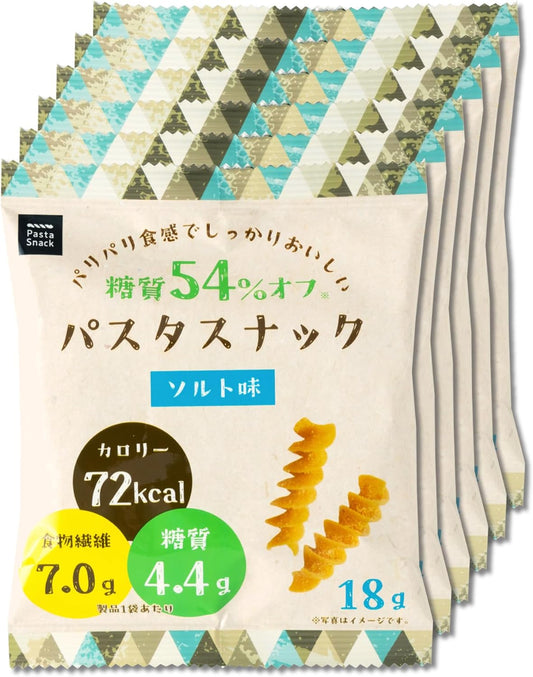 Low-Carb, Sugar-Free Pasta Snack High in Dietary Fiber Low-Calorie Snacks Treats Sanshu Sohonpo Sanshu Seika (Salt Flavor 6-Pack)