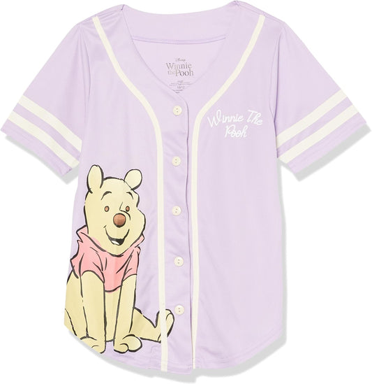 Disney Camiseta de béisbol Winnie the Pooh Hunny de Disney para niñas con botones de malla