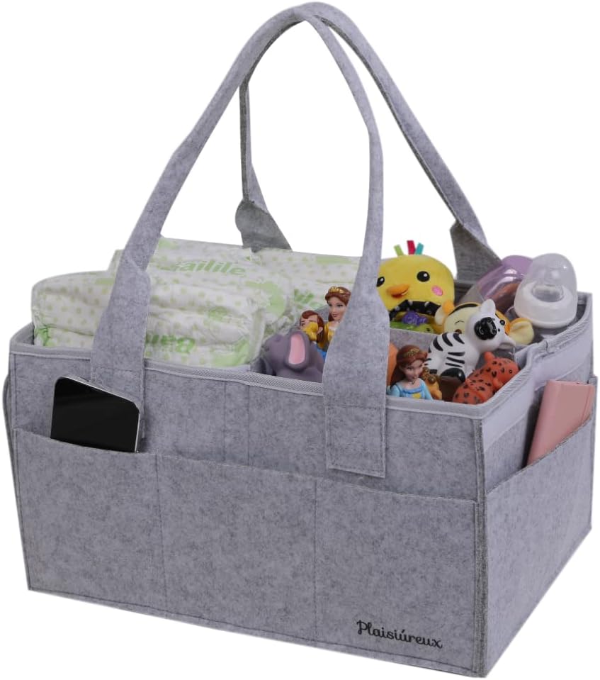 Midwife Supervision Diaper Stocker Diaper Stocker Storage Bag Baby Supplies Wipes Case Newborn Baby With Lid Plaisiureux (Gray)