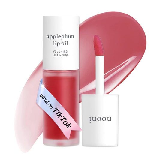 NOONI - Aceite coreano para labios, de larga duración, hidratante, revitalizante para labios secos, impermeable, relleno de calcetines para niñas adolescentes, 0.12 fl.oz, Appleplum