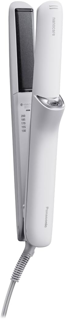 Panasonic EH-HN50-W Straight Hair Iron, High Penetration Nano & Minerals, Smooth Silky Plate, Warm White