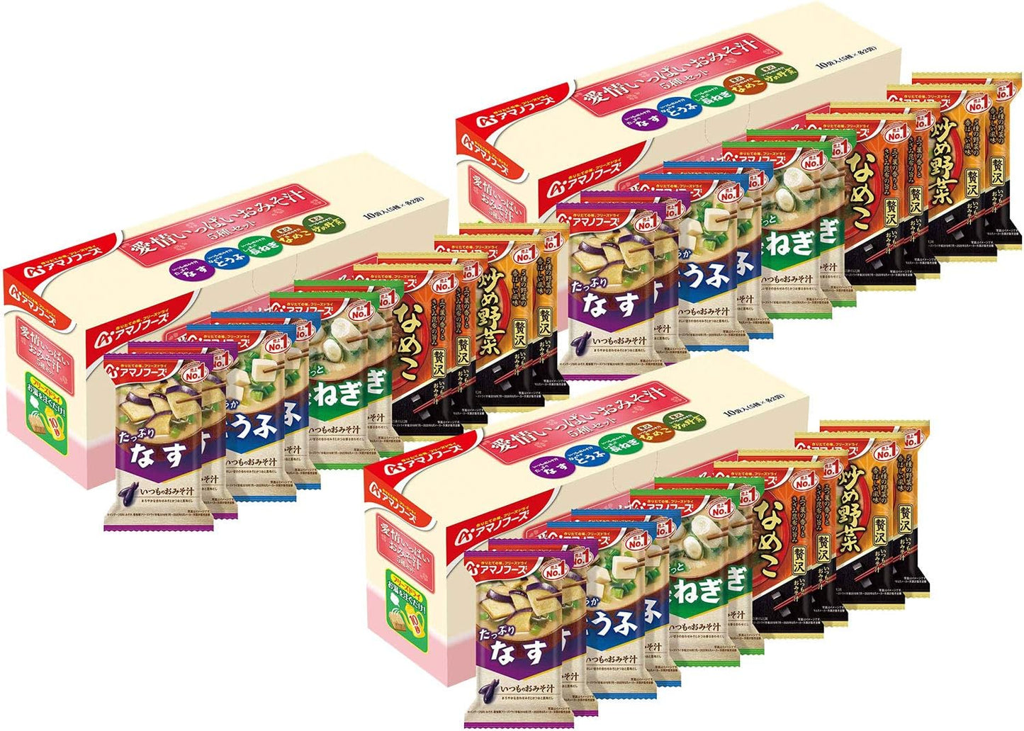 [Set Product] Amano Foods Loving Miso Soup, 5 Types, 30 Meals Set (Loving Miso Soup, 5 Types, 10 Servings, 3 Pieces)