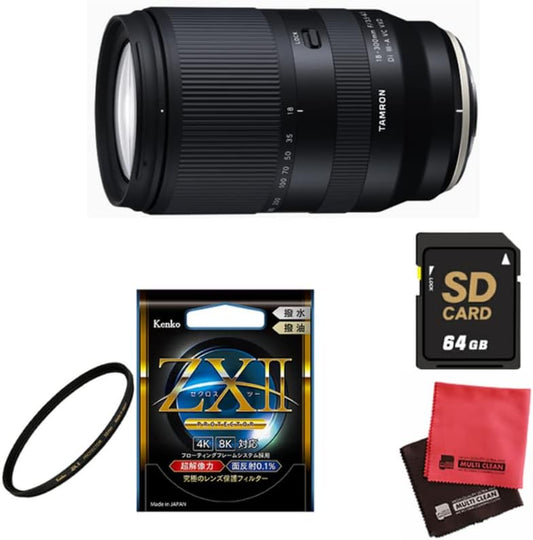 Tamron 18-300mm F3.5-6.3 Di-A VC VXD for Sony E-Mount B061S Kenko Lens Protection Filter SD Card Cloth 4pcs