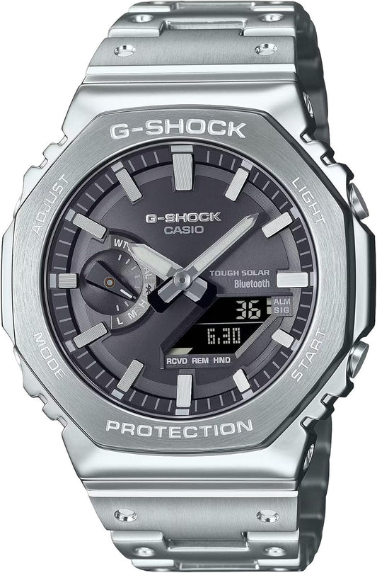 Casio GM-B2100SD-1A GM-B2100SD-1A Men's Wristwatch, Full Metal, Bluetooth Included, Tough Solar, Silver (GM-B2100SD-1AJF Model), Reverse Imported Overseas Model, Silver / Black (Silver Index),