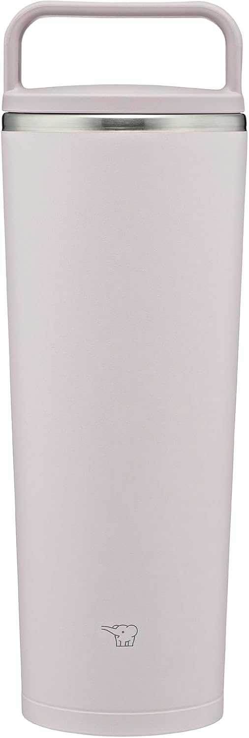 ZOJIRUSHI Water Bottle 400ml 【Portable Tumbler】 Dishwasher Safe Seamless Straw 2-Piece Wash Handle Attached Keeps Hot and Cold Sheer Gray SX-JS40-HM