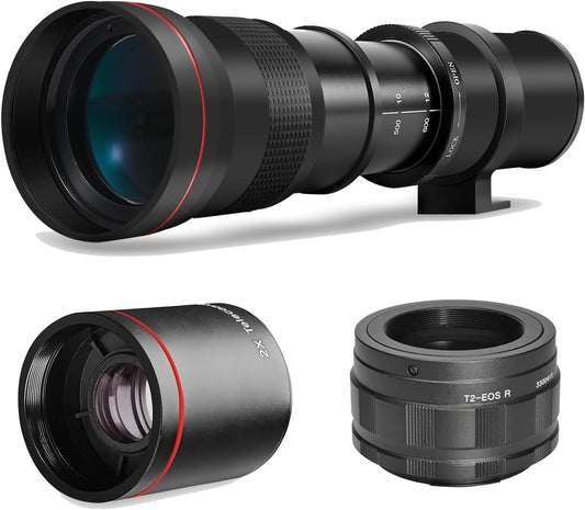 High Power 420-1600mm f/8.3 Manual Telephoto Zoom Lens for Canon EOS R EOS R3 EOS R5 EOS R6 EOS R6 II EOS R7 EOS R8 EOS R10 EOS R50 EOS R100 EOS RP Mirrorless Cameras