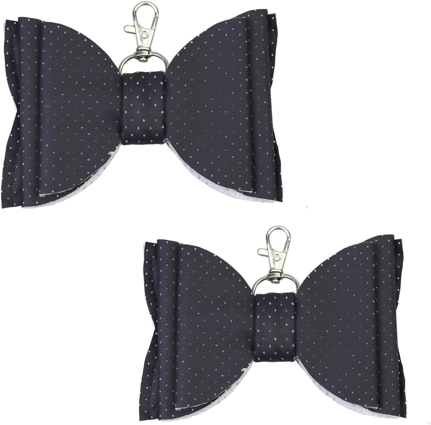 Paquete de 2 pines de arco de ratón portátiles, llavero comercial, con diseño de tres niveles para bolso, mochila, pasadores de comercio, color negro grande