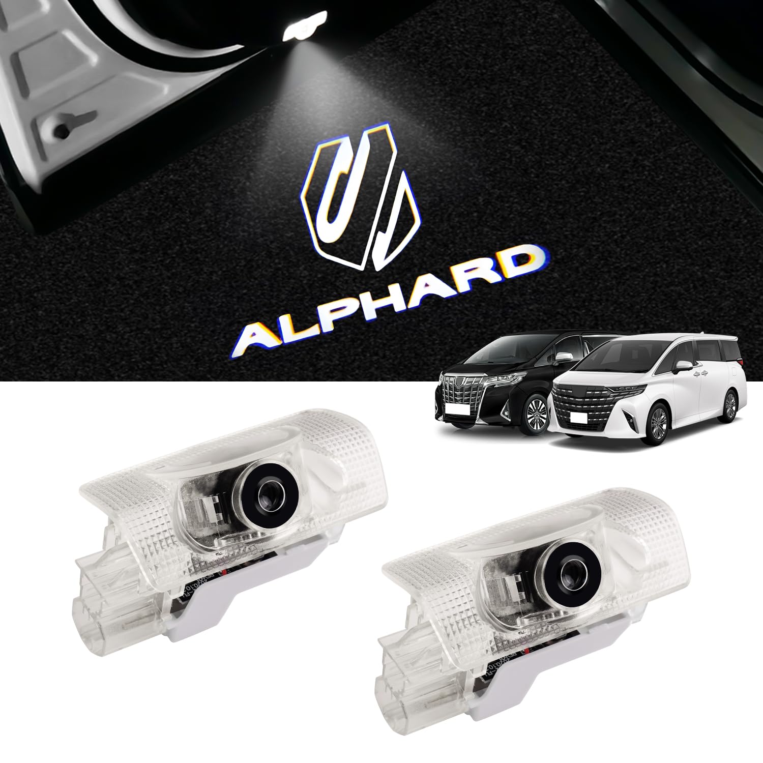 Toyota Alphard 40 Series 30 Series Courtesy Lamp LED Courtesy Light with Laser Logo Alphard AAHH4#/AGH4# Door Welcome Light Dedicated Design Genuine Replacement High Brightness Custom Parts