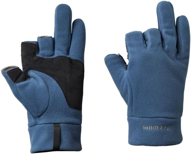 Shimano GL-031W GL-031W Windstopper Fleece Gloves 3 Blue Gray, multicolor (blue / gray)