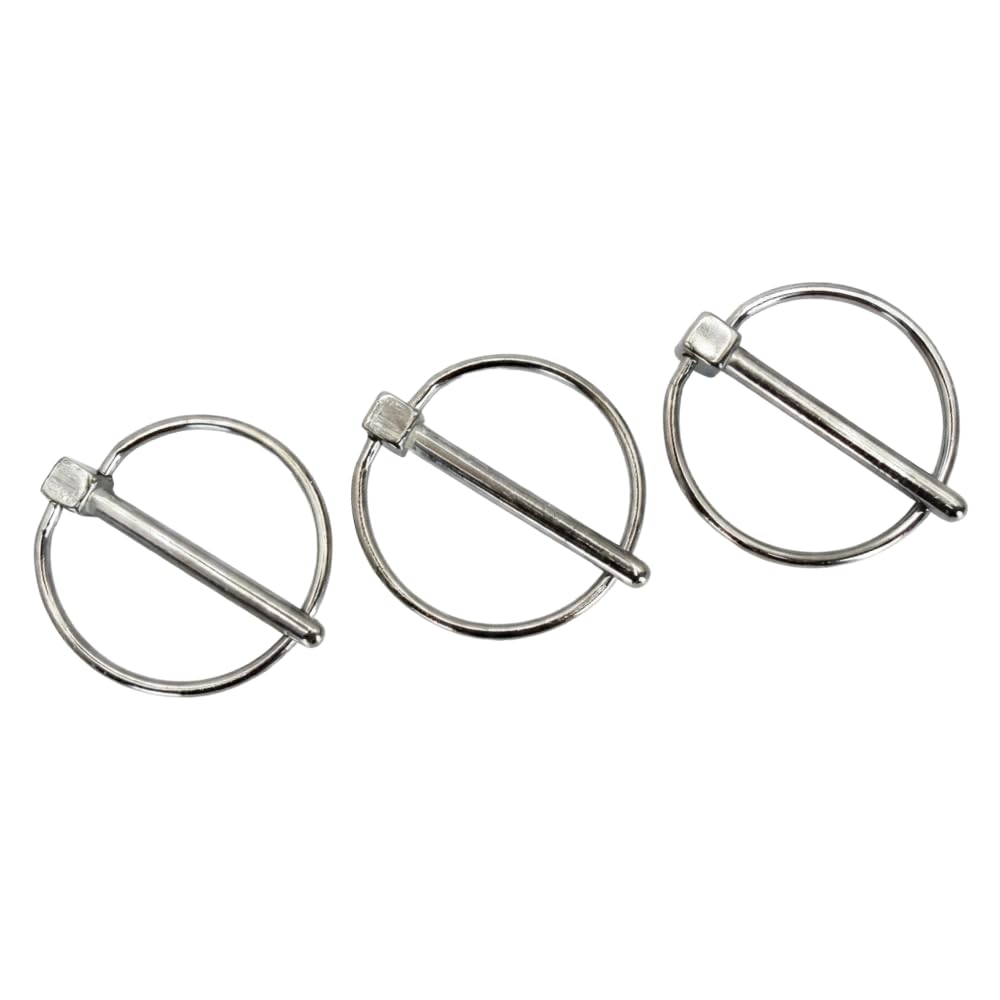 HITCH ステンレス リンチピン 3本入り 8*50 抜け止め防止 ロックピン トラクター ユンボ 農機具 建設機械 ファームゲート (3, 8*50)