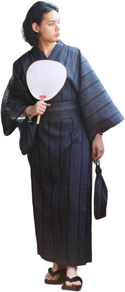 8 (eight) Japanese Pattern Yukata Set of 4 Men's Yukata Belt Drawstring Cotton Fireworks Festival