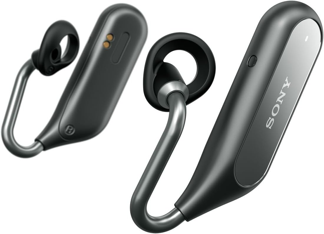 ソニー 完全ワイヤレスイヤホン Xperia Ear Duo XEA20JP : オープンイヤー ボイスアシスタント機能 クアッドビームフォーミングマイク搭載 2018年モデル ブラック XEA20JP B