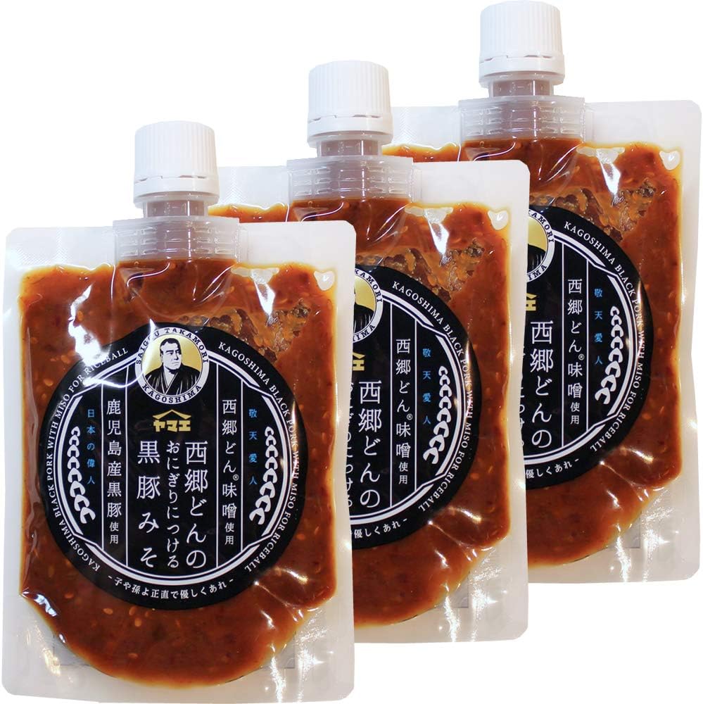 Yamae Foods Kurobuta Miso for Saigodon Onigiri, 180g x 3 pieces