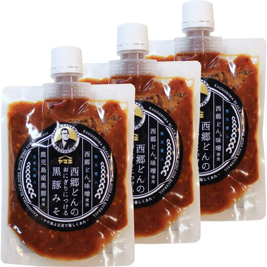 Yamae Foods Kurobuta Miso for Saigodon Onigiri, 180g x 3 pieces