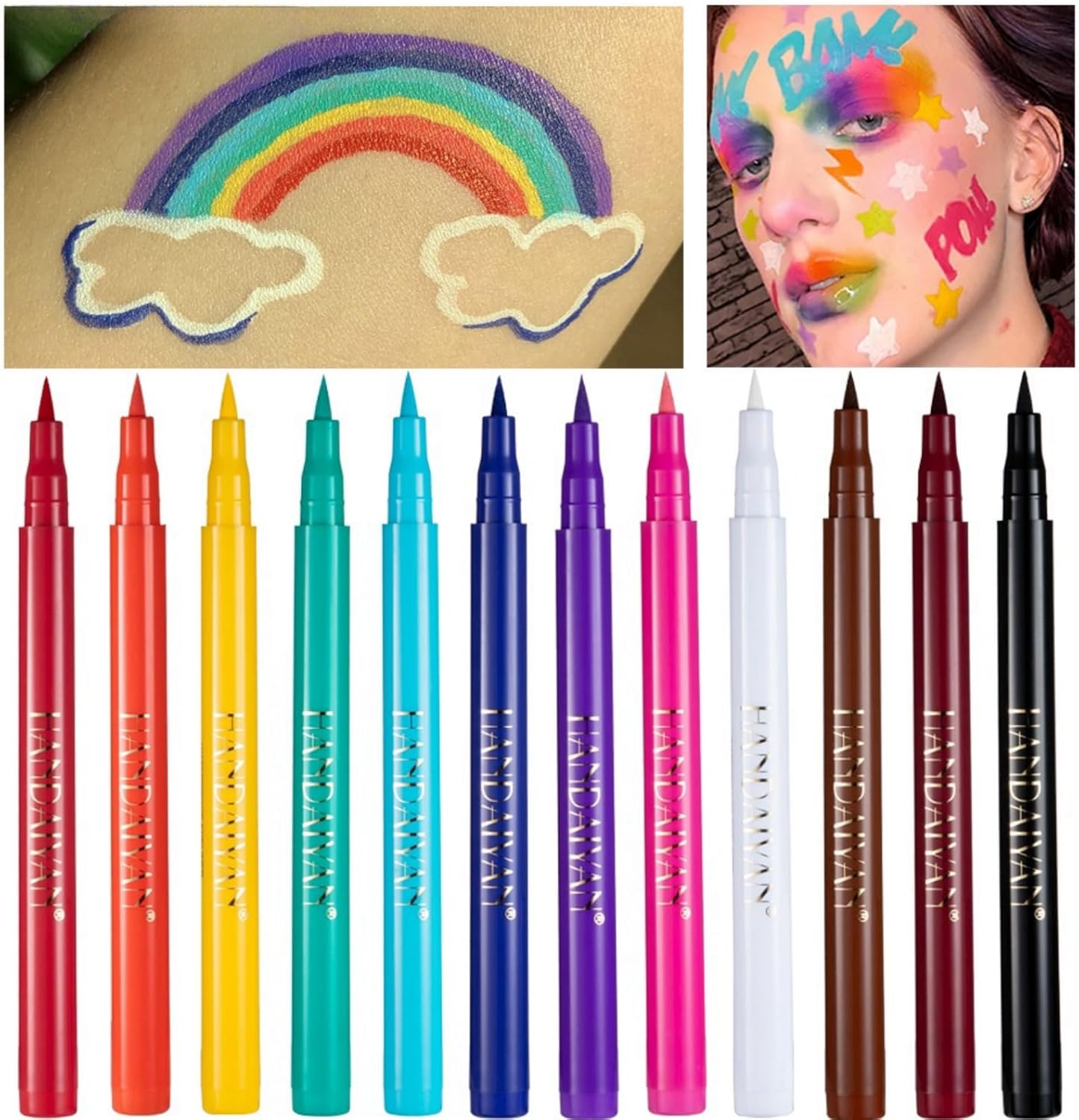 12 Colors Eyeliner, Kaiko Eye Shadow Pen, Extra Fine Point Eyeliner Gel Pen, Bottom Eyeliner, Waterproof and Stain-06#