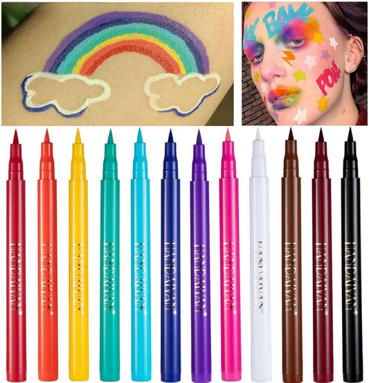 12 Colors Eyeliner, Kaiko Eye Shadow Pen, Extra Fine Point Eyeliner Gel Pen, Bottom Eyeliner, Waterproof and Stain-06#