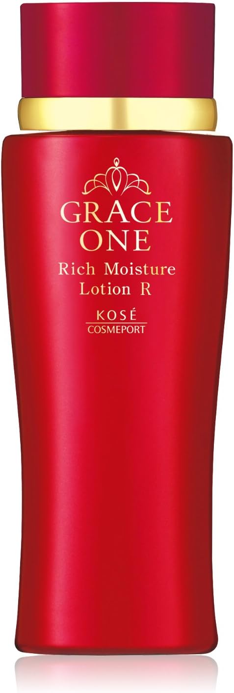 Kose Grace One Rich Moisture Lotion (Very Moisturized), 6.1 fl oz (180 ml) + 1 Pack of Nose Stopper Included